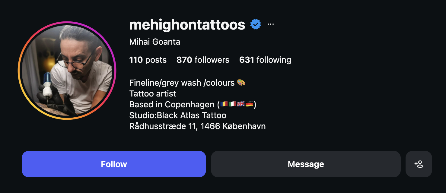 Instagram-profil — Mihai Goanta